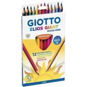 GIOTTO ELIOS GIANT Утолщенные полимерные цветные карандаши, 12 шт - Канцтовары