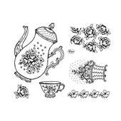 Набор силиконовых штампов, "Чайная церемония", 14х18 см - Штампы