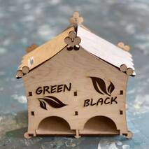 Заготовка "Чайный домик Green Black", 90х180х180 мм - Чайные домики