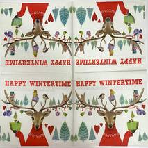 Салфетка 33*33 см "Happy wintertime" - Салфетки