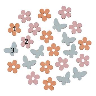 Декоративный элемент "Бабочки и цветы", 1,7х1,4 см - Объемные элементы