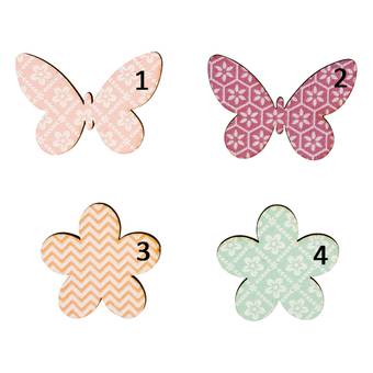 Декоративный элемент "Бабочки и цветы", 3-4 см - Объемные элементы