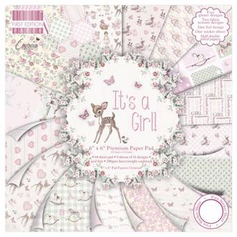 Бумага для скрапбукинга из набора First Edition - It's a Girl, 15,2*15,2 см - Бумага для скрапбукинга