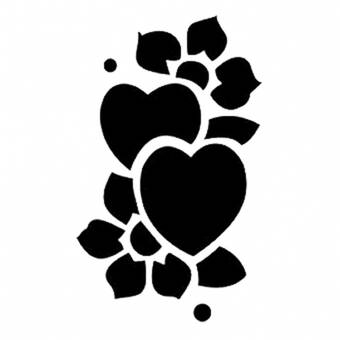 Трафарет "Цветок и сердца", 15*20 см - Трафареты