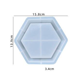 Молд силиконовый "Поднос шестигранник с бортиком", 158х139 мм - Эпоксидная смола