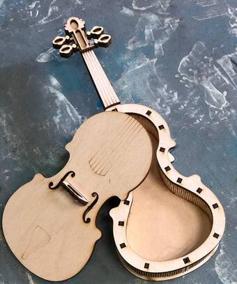 Шкатулка-скрипка - Фигурные заготовки из фанеры